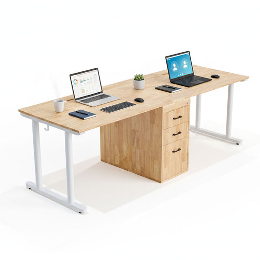 Dual Workstation Desk with Hidden Storage