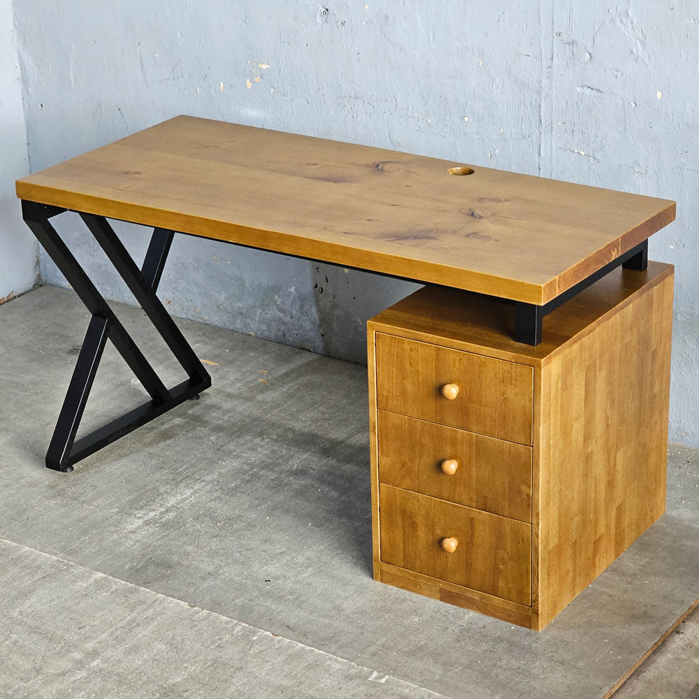 Office Desk with Hidden Storage Cabinet